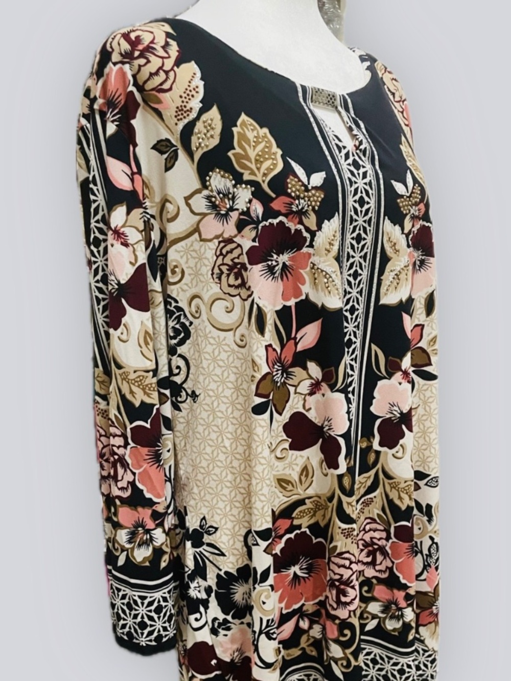 JM Collection Floral Print Tunic
